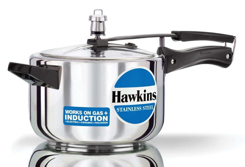 Hawkins Stainless Steel Pressure Cooker, 5-Liter