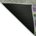 thumbnail image 4 of HomeRoots 613267 5 x 8 ft. Moss Green, Olive Green & Purple Striped Washable Indoor & Outdoor Rectangle Area Rug, 4 of 5