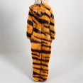 thumbnail image 4 of Unisex Adult Leopard Onesie Hoody Pajamas Zipper Up Long Sleeve Plush Jumpsuit, 4 of 6