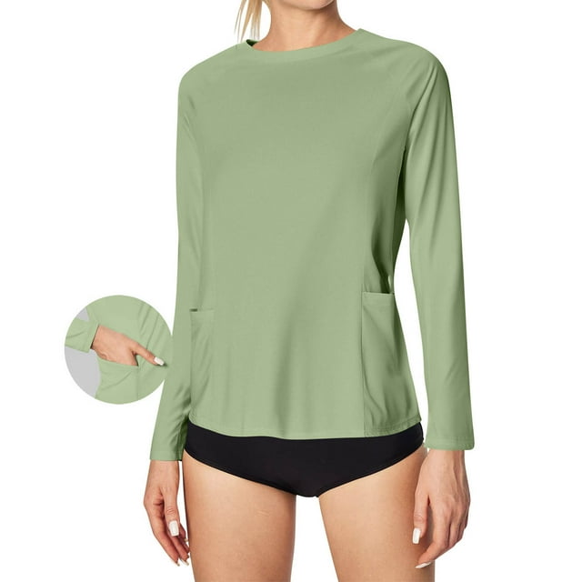 Chemises de Protection Solaire pour Femmes, Protection UV UPF 50+, Manches Longues, Poches, Séchage Rapide, Randonnée, Natation, P-2TG, Liquidation à Moins de 15$