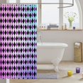 thumbnail image 3 of Manfei Minimalist Geometric Check Shower Curtain 72Wx78L,Colorful Gradient Plaid Print Bath Curtain, 3 of 5