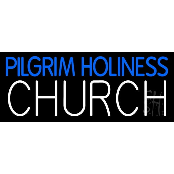 Pilgrim Holiness Church LED Neon Sign 13" Tall x 32" Wide - inches Black Square Cut Acrylic Backing, with Dimmer - Premium built indoor Sign for Home décor, Event, Religious place, Store interior.