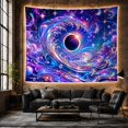 thumbnail image 6 of Cosmic Void in a Swirling Iridescent Ocean, Mystical Psychedelic for Space Lovers, Celestial Wall Art, Birthday Gift, Tapestry Wall Hanging for Bedroom and Living Room, 6 of 7