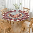 thumbnail image 3 of Zen Tablecloth Mandala Mystic Cultural Pattern Waterproof Elastic Round Cover with Back for Meditation and Energy Healing, 3 of 7