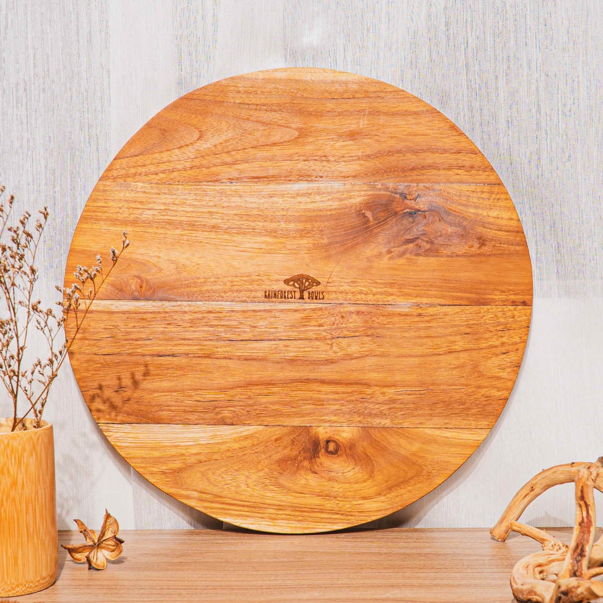 Small Pendleton Round-Up Teak Cutting Board