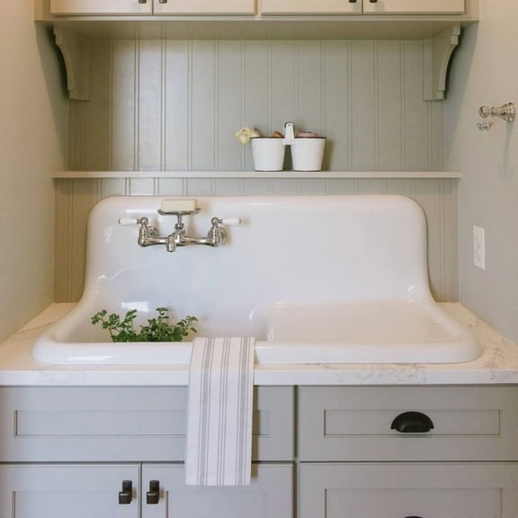 NBI Drainboard Sinks White Reinforced Cast Acryllic 42" x 20" Single Bowl Drainboard Sink