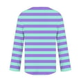 thumbnail image 5 of Kaemgyyd Going out Tops for Women Fashion Asymmetrical Neck Shirt Striped Long Sleeves Casual Color Block Pullover, 5 of 5