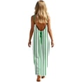thumbnail image 7 of Ashirexll Dresses for Girls Sleeveless Stripe Print Back Drawstring Loose Suspender Long Maxi for Teens Kids, 7 of 7
