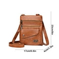 thumbnail image 3 of Viflosae Brown Shoulder Bag Small Sling Bag for Women Large Screen Cell Phone Bag Soft Leather Small Backpack Shoulder Crossbody Bag Outdoor Leisure Travel Coin Bag, 3 of 7