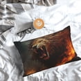 thumbnail image 5 of Goofa Cool Flame Lion A Print Plush Throw Pillow Case, Soft Velvet with Hidden Zipper, Decorative Cushion Cover for Sofa, Bed, Car, and Home Décor-20"x30", 5 of 6