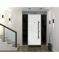 thumbnail image 4 of Front Exterior Prehung Steel Door / Deux 6072 Black Enamel / 2 Side Exterior Windows Sidelites/ Entry Metal Modern Painted W12+36+12" x H80" Right hand Inswing, 4 of 5