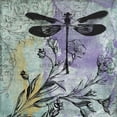 thumbnail image 2 of Grey, Jace 12x12 Gold Ornate Wood Framed with Double Matting Museum Art Print Titled - Dragonfly Florals, 2 of 4