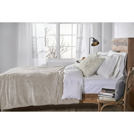 Sunbeam Heated Electric Microplush Blanket with 10 heat settings, King, Beige