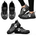 thumbnail image 1 of Zapatillas de plataforma negras con estampado de pata de perro, cómodas y suaves, para caminar al aire libre, informales, 1 of 6