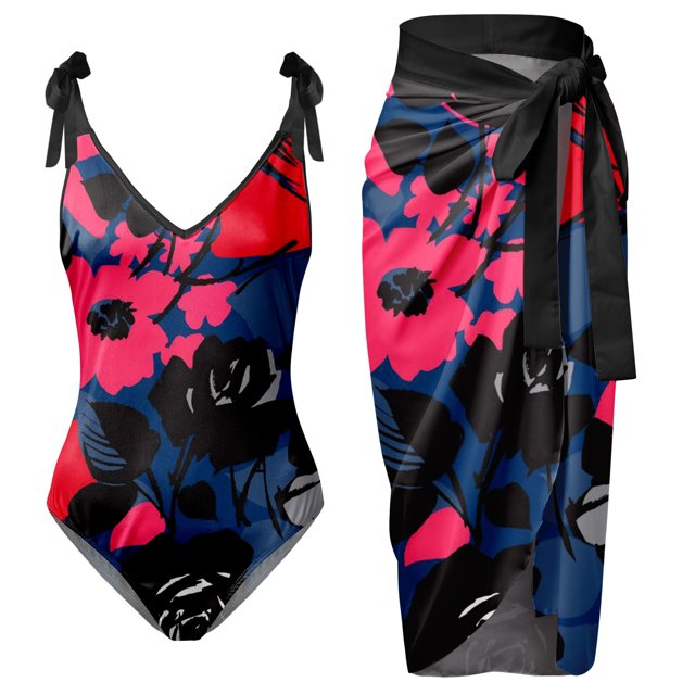 Aayomet High Cut One Piece Swimsuit Ruffled One Piece Swimsuit V Neck Swimwear Cut Out Back Bathing Suit,Hot Pink M