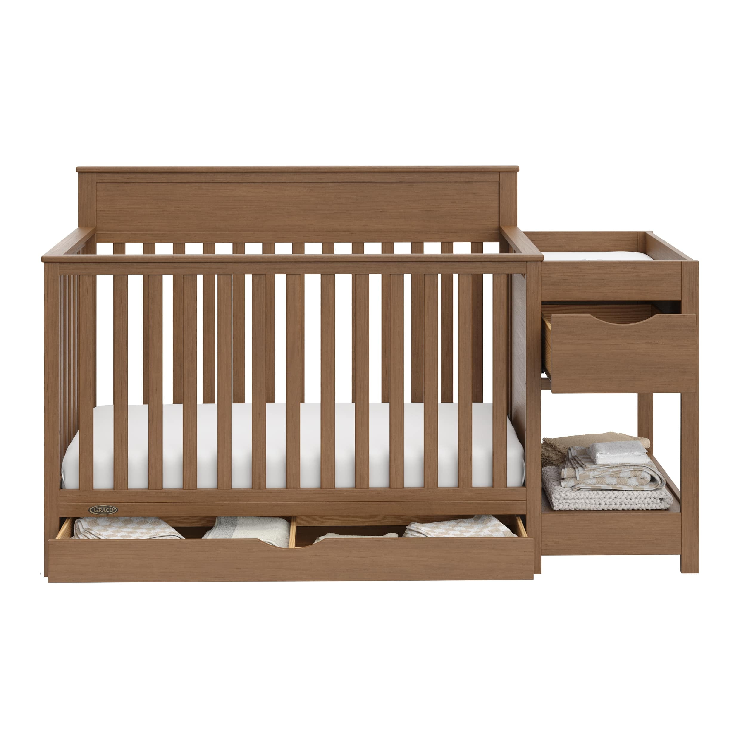 Graco Shiloh Convertible Baby Crib and Changer, Hazelnut
