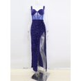 thumbnail image 1 of Kricesseen Elegant Mesh Sequins Velvet Maxi Dress New Glam Women Spaghetti Strap High Split Birthday Clubwear Long DressXL Gao Jinjia LED, 1 of 2
