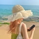 thumbnail image 5 of Sombrero de mujer con lazo de malla y encaje, circunferencia de 56-58 cm, sombrero de paja para playa con protección solar, 5 of 5
