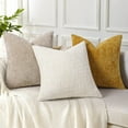 thumbnail image 5 of decorUhome Throw Pillow Covers 18x18 Set of 2, Farmhouse Decorative Chenille Pillow Covers for Couch, Cream White(Pillow Cover Only, No Inserts Included), 5 of 10