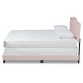thumbnail image 3 of Baxton Studio Benjen Contemporary/Modern Velvet Back Support Panel Bed, Full, Light Pink/Black, 3 of 9