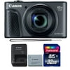 Canon Powershot SX730 HS Compact Digital Camera (Black) with 32GB Memory Card