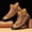 Brown, variant on Men's Chukka Boots Casual Leather Vintage Handmade Stitching High Boots Fashion Lace-Up Non-Slip Retro Ankle Bootie Comfort Outdoor Walking Driving Sneakers