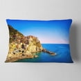 thumbnail image 2 of Designart Manarola Village Seashore Italy - Seashore Throw Pillow - 12x20, 2 of 5
