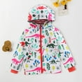 thumbnail image 2 of Baby Rain Jacket New Children's Prints Rain Jacket Boys Girls Cute Cartoon Pattern Windproof Waterproof Raincoat Rain Jacket Girls White 18 Months-24 Months, 2 of 7