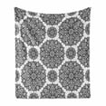 thumbnail image 1 of Mandala Soft Flannel Fleece Throw Blanket, Symmetrical Oriental Mandala Pattern Lace Like Ornamental Design, Cozy Plush for Indoor and Outdoor Use, 50" x 70", Black and White, by Ambesonne, 1 of 6