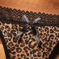 thumbnail image 3 of Ropa interior sexy con estampado de leopardo para mujer, talla grande, sin marcas, de encaje, suave, con cintura baja, a la moda para niña, 3 of 6