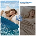 thumbnail image 2 of Teal Blue Boho Cooling Blanket,Lightweight Breathable Summer Throw Blanket with Double Sided Cold Effect,Retro White Rustic Flower Ethnic Pattern Picnic Blankets Bed Sheet for Hot Sleepers 40"x60", 2 of 8