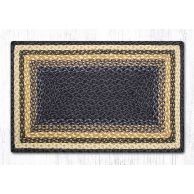 Earth Rugs RC-79 Bleu Clair / Dk. Bleu / Moutarde Tapis Oblong Tressé 20 x 30 Pouces