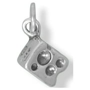 AZUREBELLA JEWELRY Cheese Wedge Charm Sterling Silver 3D