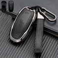 thumbnail image 3 of Car Key Fob Cover Case Protector Zinc Alloy Leather Car Remote Key Fob Case Cover Bag For Tesla Model X 2016-2019, 3 of 6