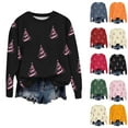 thumbnail image 5 of qucoqpe Christmas Pullovers for Women 2025 Fall Winter Fashion Christmas Tree Printed Crewneck Long Sleeve Oversized Sweatshirts Tops All Season Outfits, 5 of 5