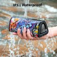 thumbnail image 6 of Mifa A10+ Portable Waterproof Bluetooth Speaker 20W, 24H Playtime, TWS, Multi-way Audio Input, Black Graffiti, 6 of 7