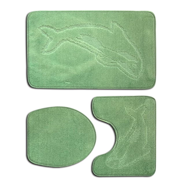 relayinert 3pack/lot Non-Slip And Absorbent Bathroom Mat Set Feet Dry And Fresh Anti-slip Polyester Non-Slip Chenille Bath Rug PJ210611-B003 1Set