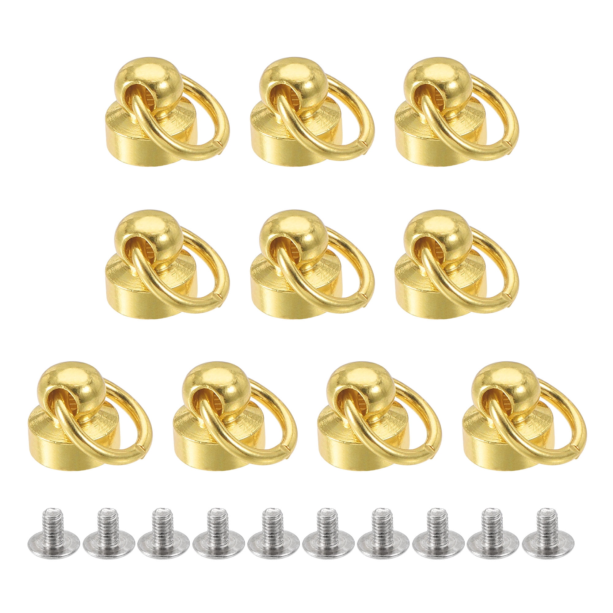 40 Rivets à Anneau En D En Métal - Pour Artisanat Cuir, Sacs, Portefeuilles - Tailles Assorties, Couleurs Variées