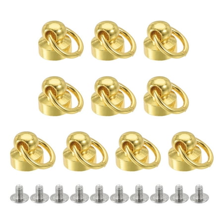 

8x8mm Pull Ring Rivets Studs Brass Electroplating Gold Tone 10 Pack