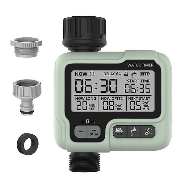 Water Flow Meter, Garden Water Clock, Mini Large Screen Automatic ...