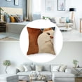 thumbnail image 5 of Dark Orange Decorative Velvet Throw Pillow Cover with Cloth Texture Patchwork Cushion Case Modern Pillowcase for Sofa Couch Bedroom Living Room Home Decor, 5 of 7