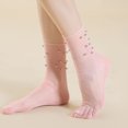 thumbnail image 2 of MZXELPRJD No Show Socks Womens Fashion Silk Stockings Socks Breathable Lace Socks Solid Color Socks, Cycling Socks Pink, 2 of 2