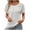White, variant on Dressy Casual Tops for Women Eyelet Short Sleeve Shirts Lace Crochet Back Crewneck Pleated Loose Blouses