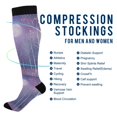 thumbnail image 2 of FORMRS Womens Knee High Socks Casual Long Thick Travel Daily Wear, 2 Pairs, Purple Forest, 2 of 6