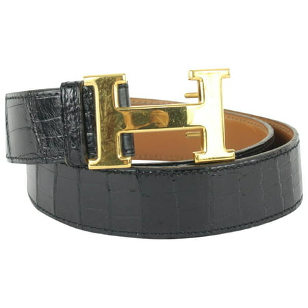 Hermès Black x Brown 32mm Reversible H Logo Belt Kit 245her8