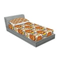 thumbnail image 2 of Ambesonne Emoji Fitted Sheet & Pillow Sham Set, Soccer Tough Lion Pattern, Twin, Chocolate Orange Yellow, 2 of 2