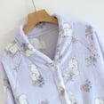 thumbnail image 5 of Tnhcen Women's Long Sleeve Cute Print Flannel Button Cardigan Pajamas- Thickened Coral Fleece Sleepwear with Double Pockets (M-XL), 5 of 9