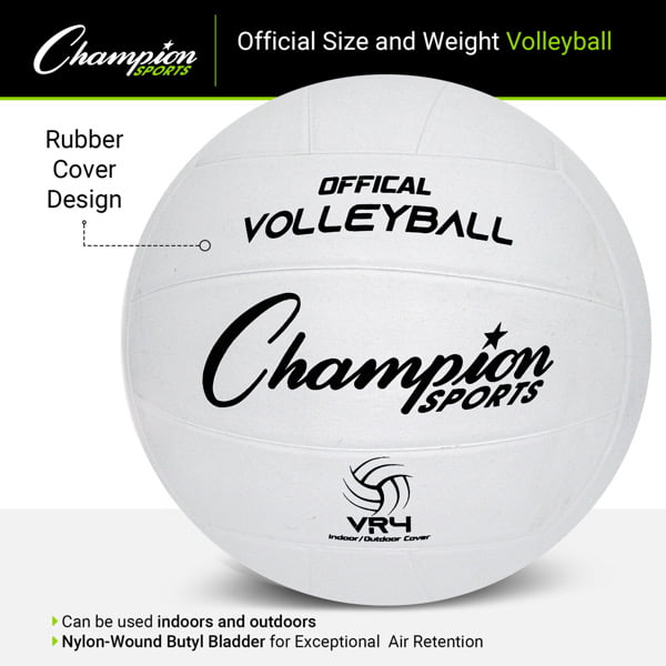 Champion Sports Rubber Volleyball- Official Size Weight Walmart.com