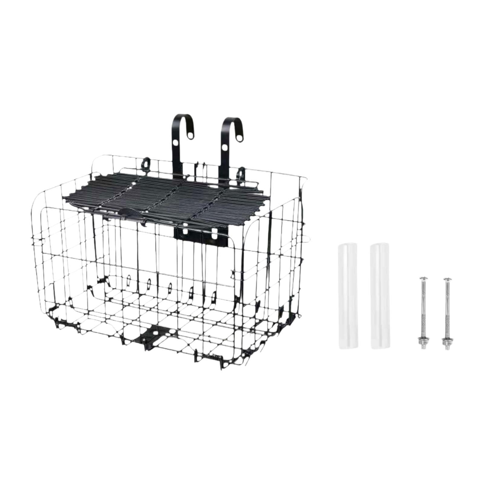 Baoblaze Bike Basket Front Decor Lightweight Simple Sundries Container Cycling Basket Black with Lid