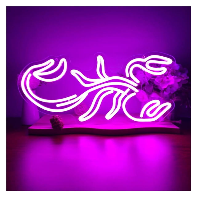 Letrero De Neón De Escorpión Con Luz LED Regulable Y Alimentación USB Para Dormitorio, Sala De Juegos, Fiestas Y Decoración De Clubes 43cmx20cm